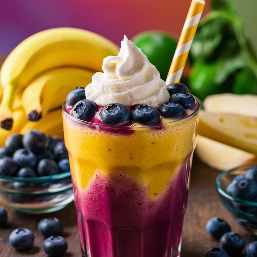 banana and blueberry smoothie